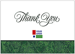 Green Border Logo Thank You Card D100D-V